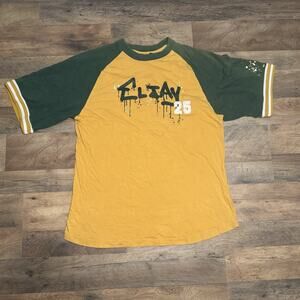 El Jay Vintage Two Tone Yellow‎ Green Boys T Shirt Size 18 100% Cotton